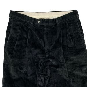 Vintage Burberry‎ Corduroy Pants Straight Leg Black Ribbed Size 36